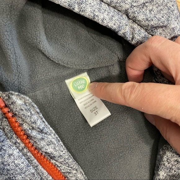Little Me Gray Hooded Full Zip Vest Sz 3T Kids Toddler - Picture 4 of 6